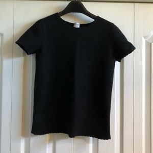 Armani Collezioni black wool textured top